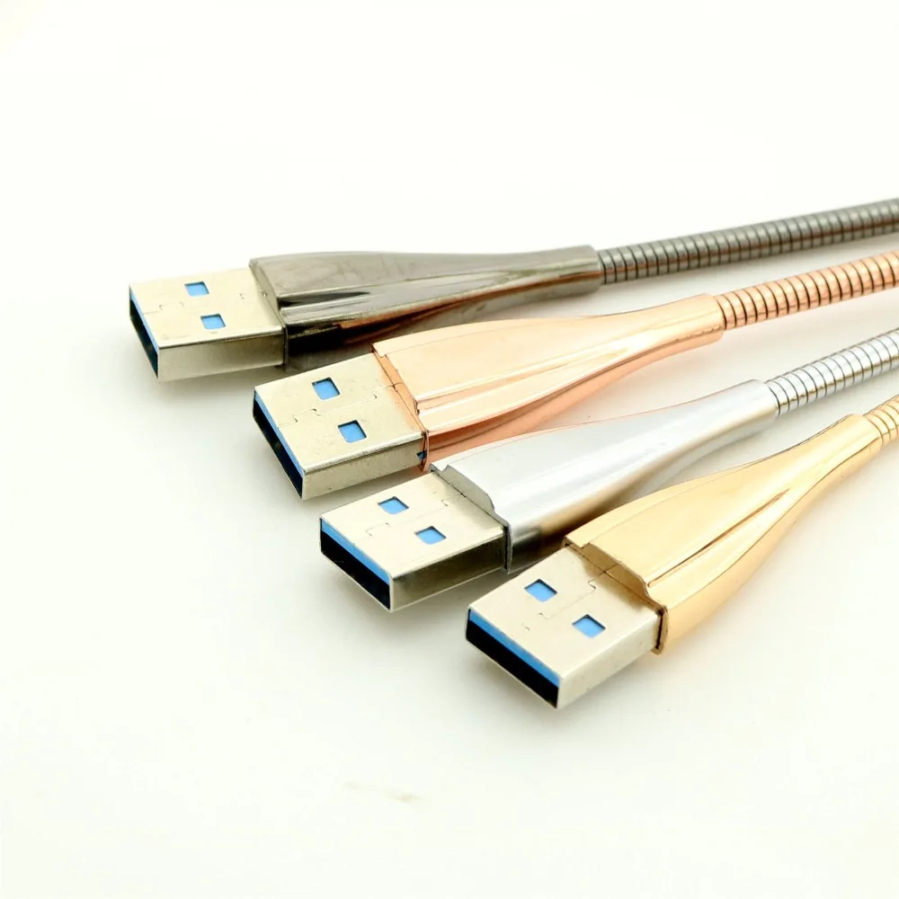 10 قطع 3ft/1 متر مايكرو usb الذكور مرنة مزامنة بيانات شاحن سريع شحن معدنية كابل لالروبوت