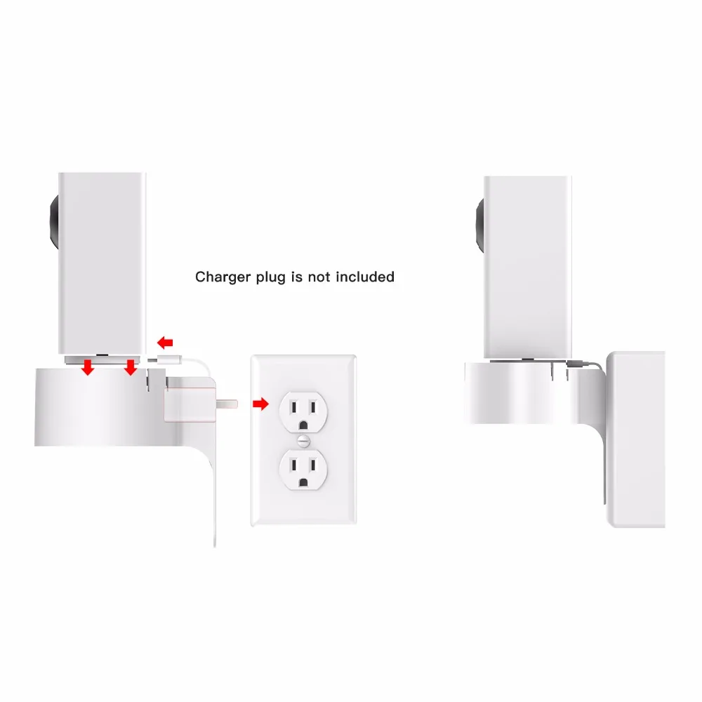 360 Degree Swivel AC Outlet Wall Plug Mount Holder Bracket for Wyze Cam Pan Security Camera without Messy Wires(just a bracket