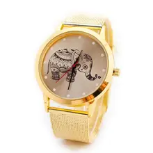NEW Scorching Basic Gold Animal Geneva Quartz Prime quality Stainless Metal Band Wrist Watch Mesh Luxurious Jewellery & Watches
