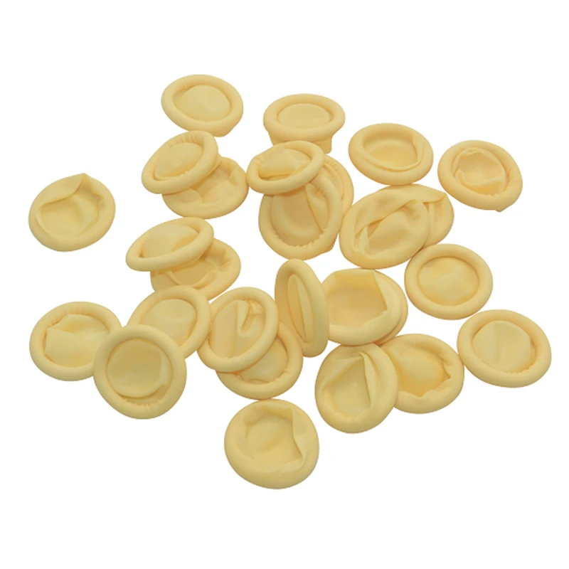 100Pcs/Pack Antistatic Latex Work Finger Cots Size M Fingertip