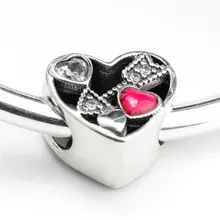 Стерлинговое Серебро 925 пробы, прозрачный CZ, уникальная стрела, ударенная любовью, подвески, подходят к оригинальному браслету, ювелирные изделия для женщин, подарок