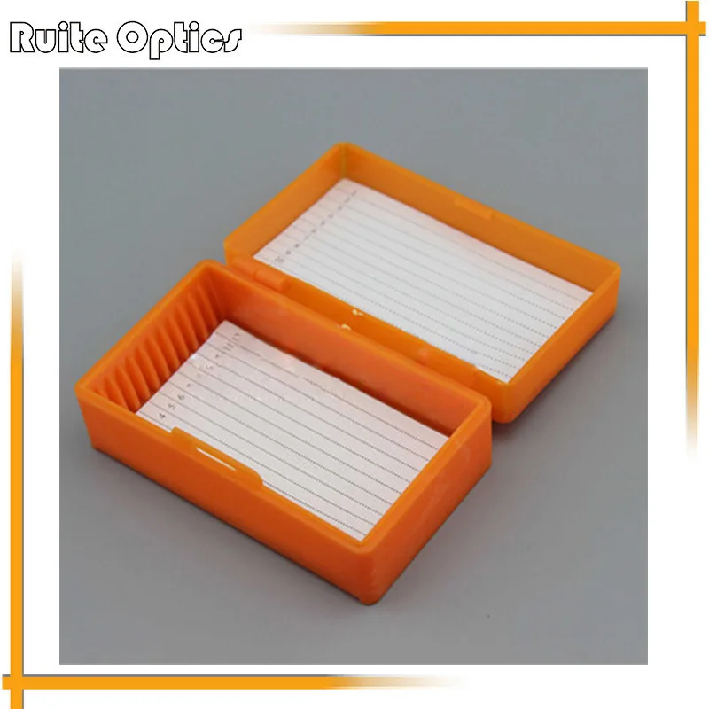 2PCS Portable Lab ABS Plastic Microscope Slides Holder Dispenser Box