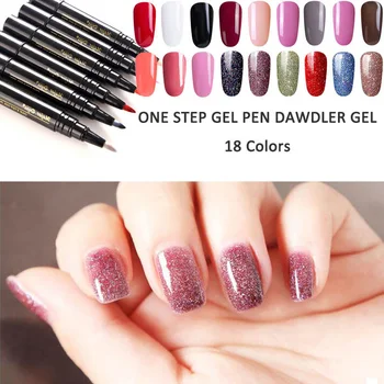 

1 Pcs 3 In 1 One Step Gel Varnish Pen Nail Gel Polish Special Design Pencils HJL2018