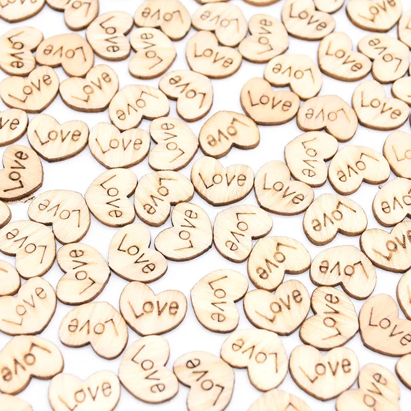 200 шт./пакет милый деревянный «любящее сердце» Форма Разбрасыватели конфетти для стола для деревенский Свадебные украшения Рождественские украшения вечерние сделай сам - Цвет: C02