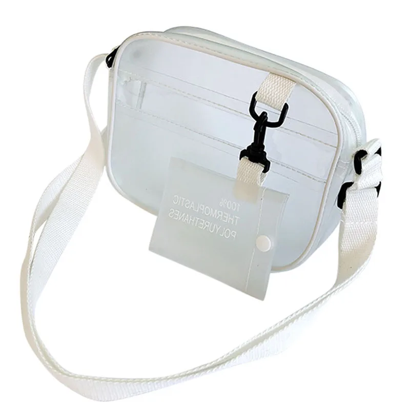 

Women Shoulder Bag PVC Transparent Zipper Adjustable Strap Casual Crossbody Messenger Bags New