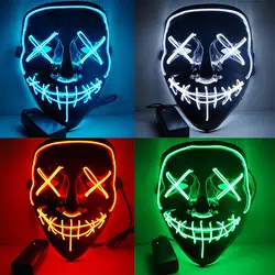 Горячий шлем светодиодный загорается смешные маски очистки светятся в темноте на Хэллоуин, год на Хэллоуин, большой фестиваль, косплей