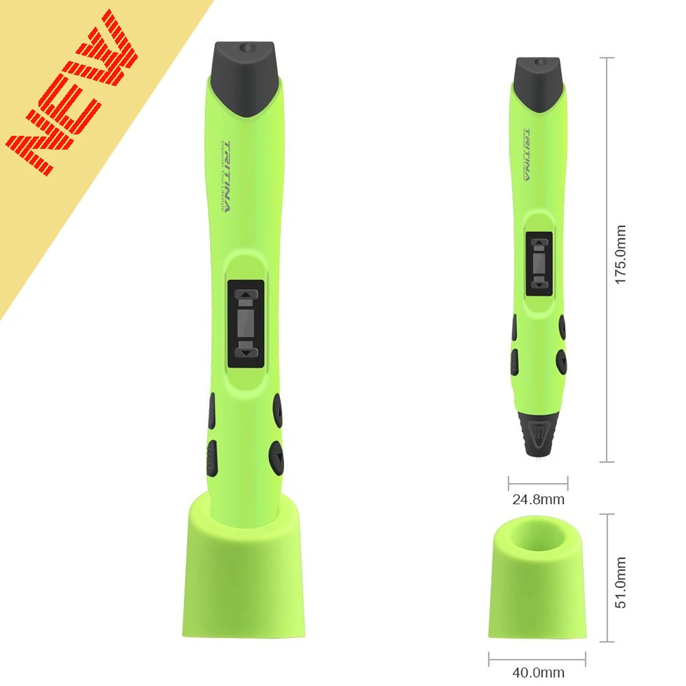 

3D Pen with Display Screen + Printing Filament Professional Drawing,Doodle,painting,stereoscopic printing,modeling etc - Green