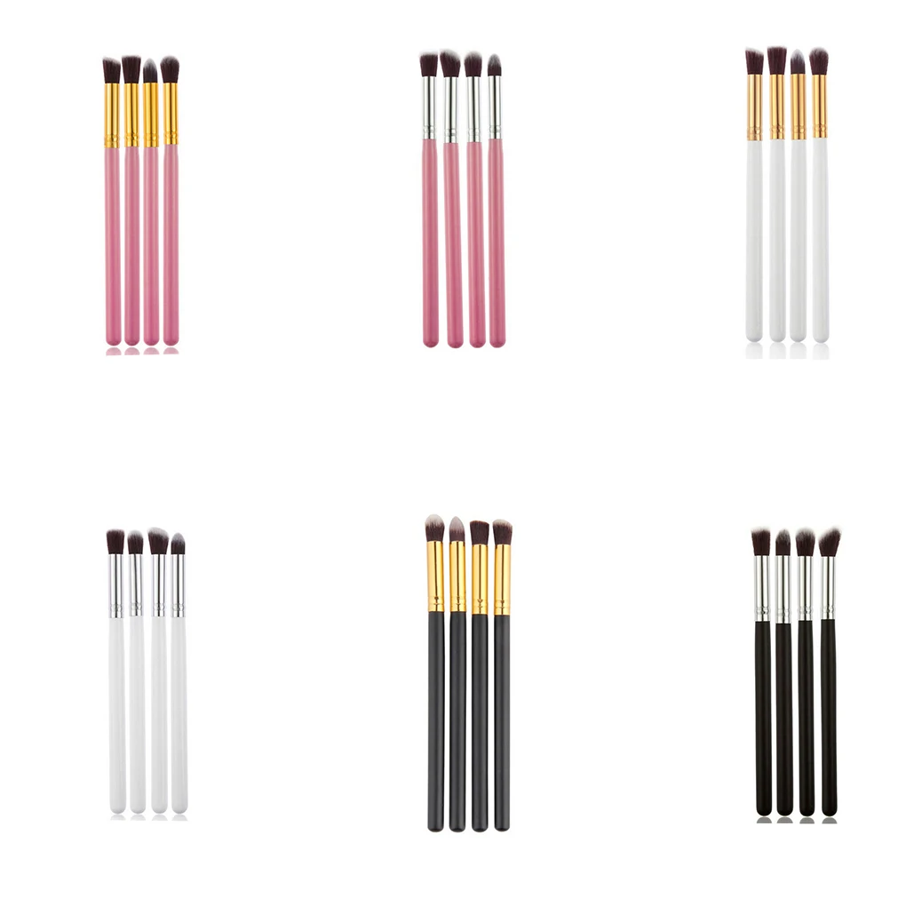 

4pcs/set Eyeshadow Makeup Brushes Set Wooden Handle Eye Lid Lip Face Foundation Powder Fiber Hair Cosmetic Tools