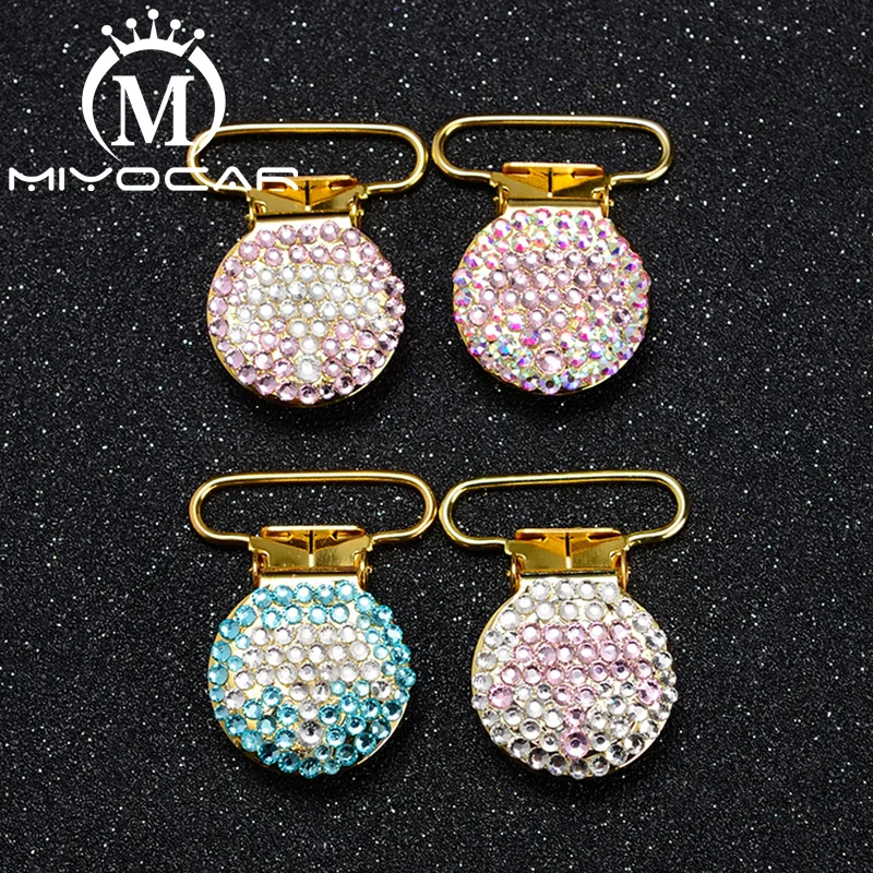 MIYOCAR 10 шт. в партии Уникальный bling Корона круглой формы Золотой соска клип пустышка Клип соска держатель SP021