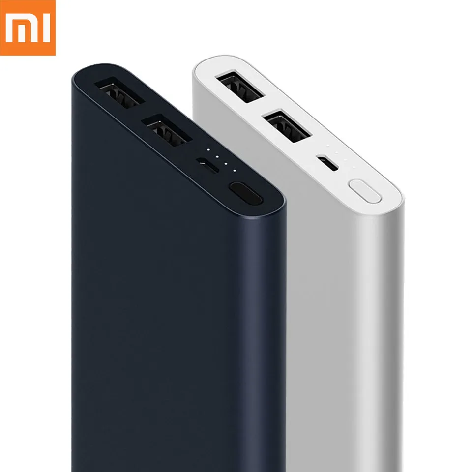 Оригинальный внешний аккумулятор Xiaomi 10000 мАч 2 Quick Charge Powerbank Dual USB портативный