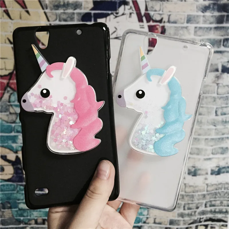 

3D Unicorn Quicksand Liquid Soft Silicone Case for Sony Xperia C4 Dual E5333 E5306 E5303 Phone Cover Cartoon Diamond Funda Coque