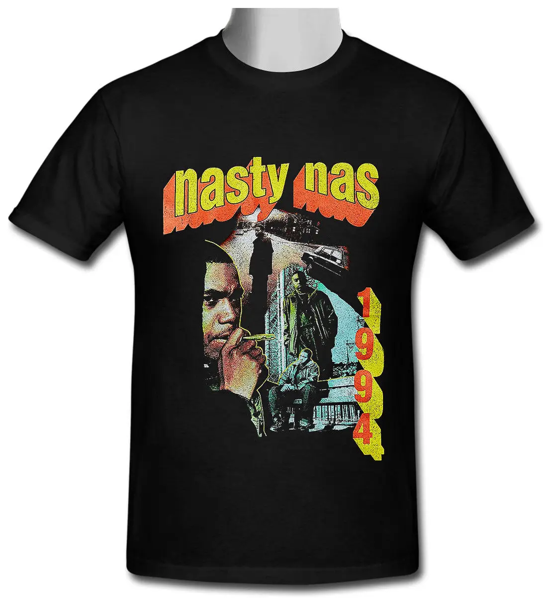 Nasty Nas Vintage Retro Hip Hop Black T shirt Size S To 3XL 100% Cotton ...