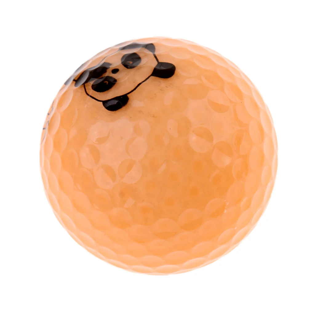 Golf Driving Ball Double Layer Golf Ball Cute Panda Golf Range Practice Ball Flexible Elastic Training Golf Ball