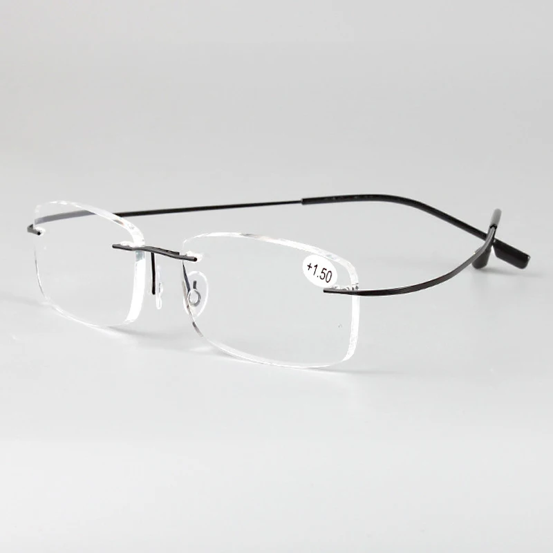 Очки для чтения без оправы из титана с увеличительными линзами + 1 0 5 2 3 4 0|eyeglasses