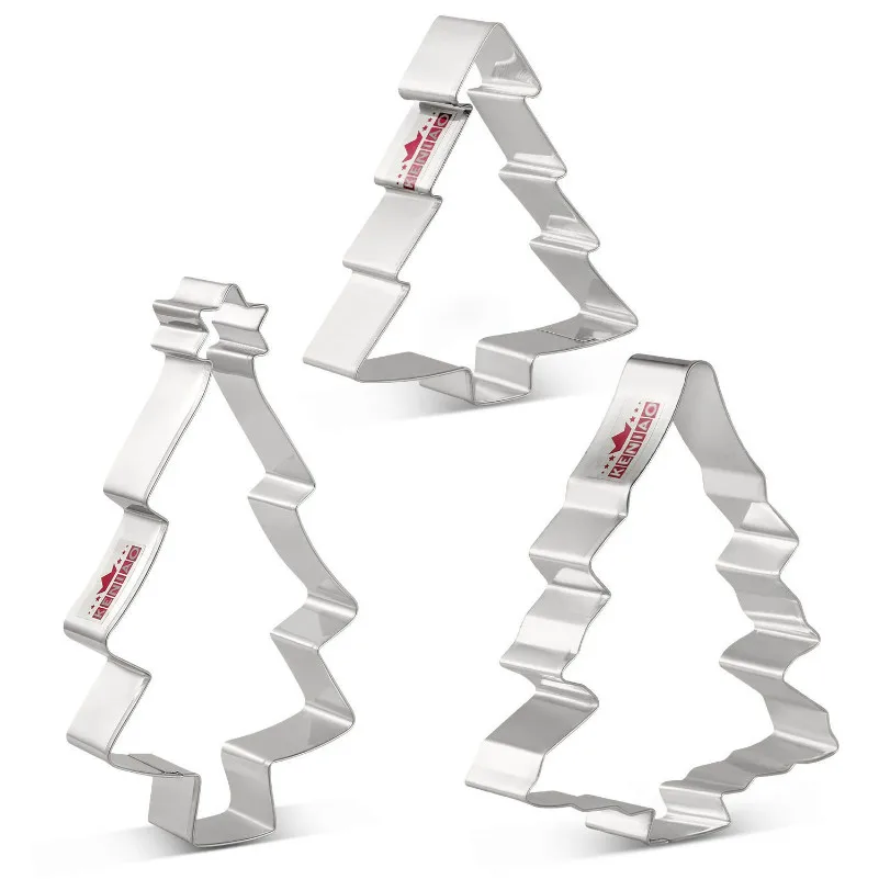 

KENIAO Christmas Tree Cookie Cutter Set - 3 Piece - Fondant / Pastry / Bread / Sandwich / Biscuit Cutter - Stainless Steel