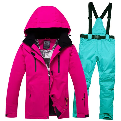 Супер теплая Для женщин мужской лыжный костюм Сноубордическая куртка штаны, ветрозащитные и Водонепроницаемый дышащий для занятий спортом на улице, одежда для катания на лыжах, верховой езды костюм - Цвет: Color 10