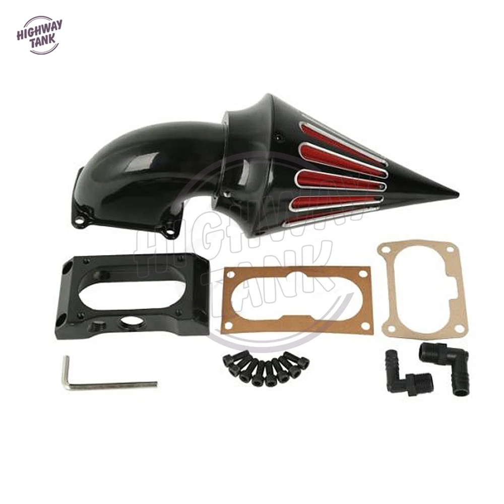 Black Edge Cut Motorcycle Spike Air Cleaner Kits Intake Filter case for Kawasaki Vulcan VN 2000 2000LT Classic 2004-2010