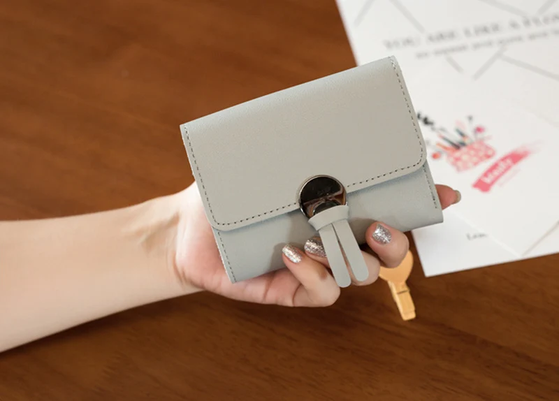 Women Short Wallet PU Leather Mini Female Money Purse New Fashion Foldable Credit Card Holder Lady Coin Bags Girl Wallets WT0121 (11)
