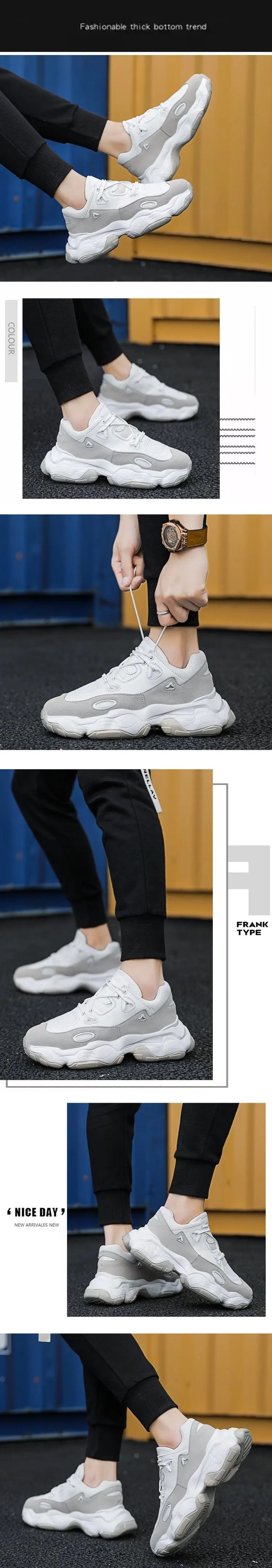 Мужские кроссовки; кроссовки на платформе; Мужская обувь; Basket Homme chaussure homme Dad; белые кроссовки на массивном каблуке; мужские вулканизированные кроссовки