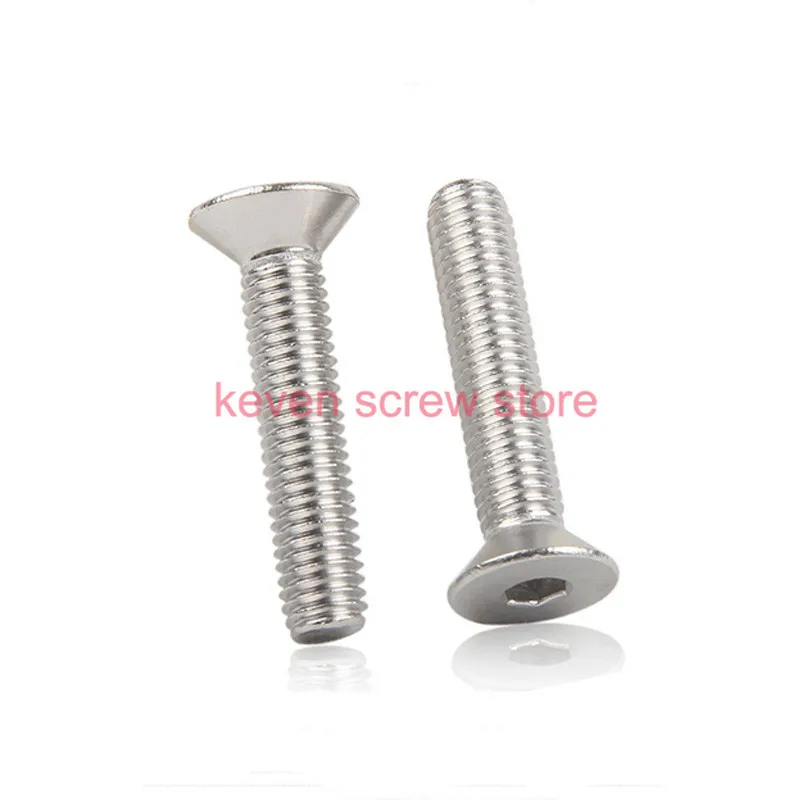 

Free Shipping 10pcs DIN7991 M6x60 mm M6*60 mm flat head countersunk head 304 Stainless Steel Hex Socket Head Cap Screw