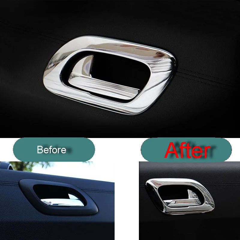 

4 pcs DIY Car Styling New ABS Mirror Matt Two Style Door Handle Light Cover Case Stickers For peugeot 3008 2013-15 accessories