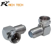 3PCS LOT Wire connector right angle TV adapter F Male to F Female 90 Degree elbow