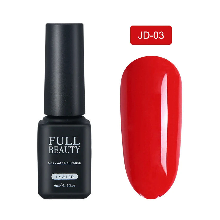 6ml New UV Nail Gel Varnish Lacquer Hybrid Red Black White Pure Color Soak Off Polish Gel Paint Base Top Coat Manicure LAJD01-06 (10)