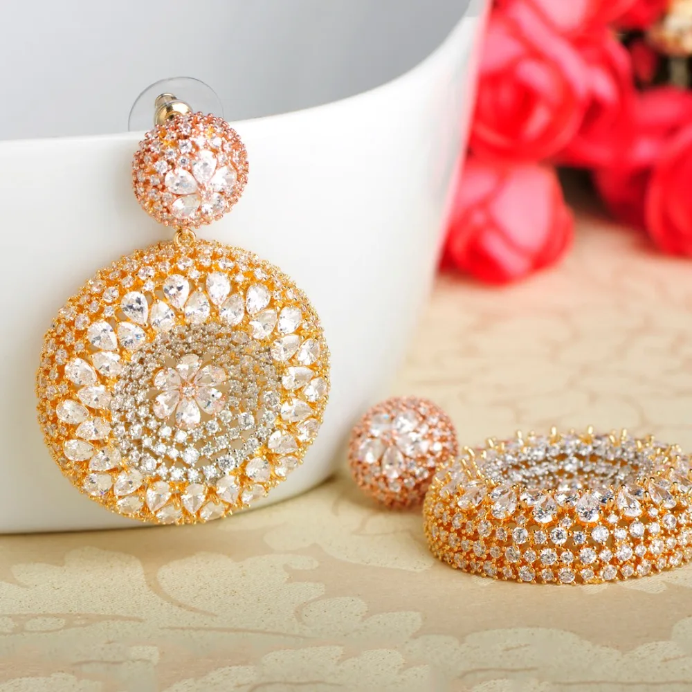 Женские сережки с цирконием Dazz свадебные медные в нигерийском стиле|earrings for|drop