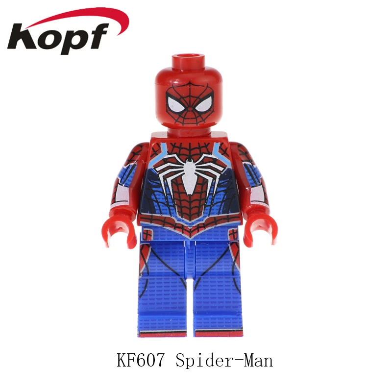 

KF607 Single Sale Super Heroes Iron Man Series Figures Hourman Mark 9 Bricks Spider-Man Building Blocks Toys For Children