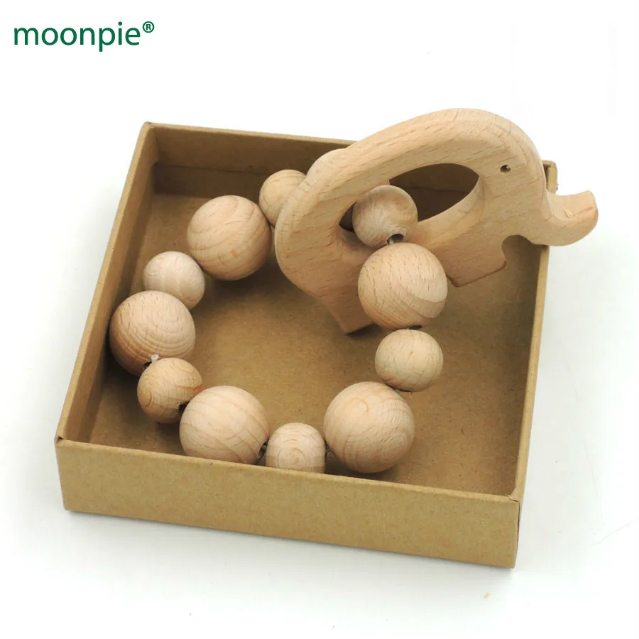 Natural beech tree smooth Safe toys BEECH ELEPHANT Teether Toy Montessori Inspired Organic Baby