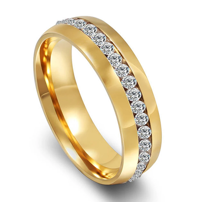 handmade gold color stainless steel womens wedding band promise ringanillo with cz diamonds eternity - Wedding Ring Price handmade gold color stainless steel womens wedding band promise ringanillo with cz diamonds eternity - Wedding Ring Price