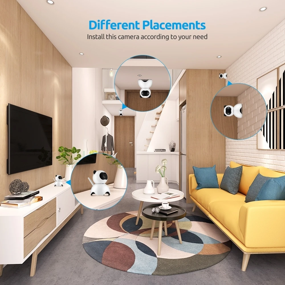 Noturna de Vigilância Câmera de Rede sem Fio ip com Visão Baby Monitor Home Security hd 1080 p Câmeras Inteligente Monitores 2 Pcs 21 High Quality Mamãe e Bebê