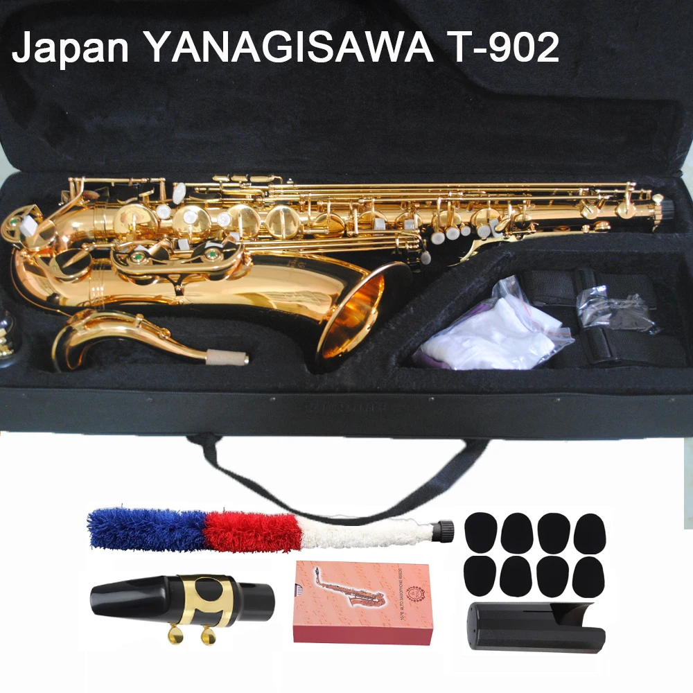 

Japan Brand Saxophone Tenor Yanagisawa T-902 T-WO2 Bb Gold Sax Tenor Golden saxofone musical instrument Professional mouthpiece