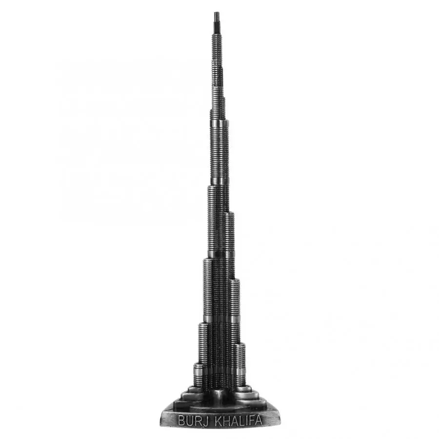

Figurine Feng Shui Burj Khalifa Tower Model Alloy Miniature Dubai Tower Model Arts Craft Office Home Desktop Decor Miniature