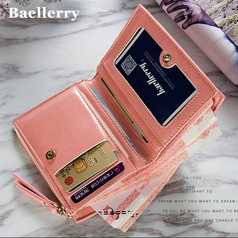 

Wallet Women Small Purse Card Slot Zipper Coin Pocket Wallet Female Purse High Quality Leather Wallet Pu big capacity New Design