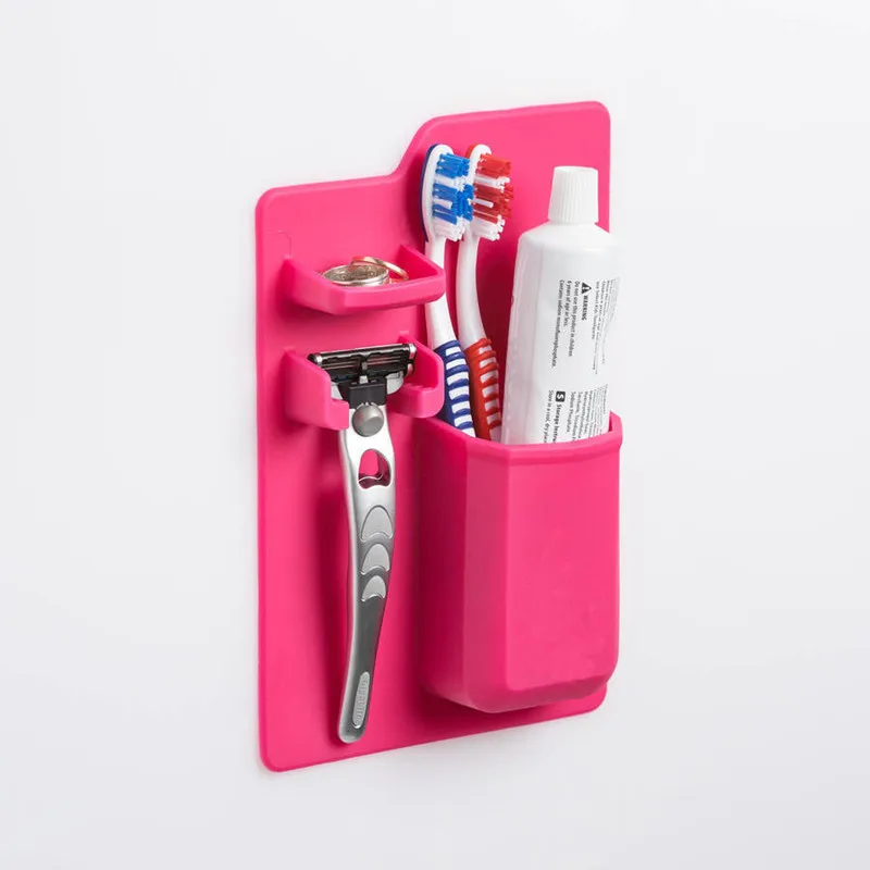 Силиконовые Зубная щётка держатель для Ванная комната зеркало Душ