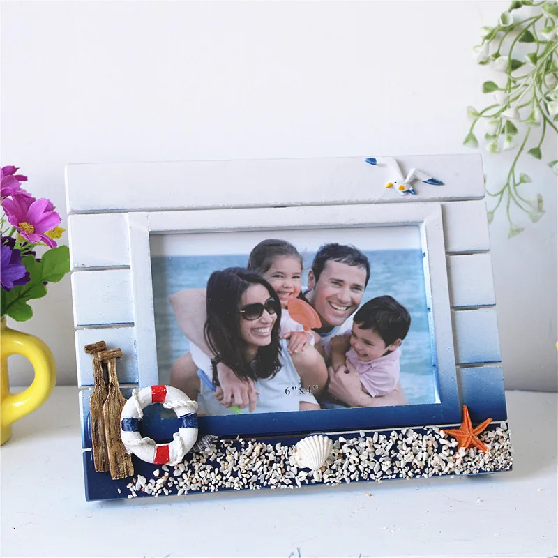 

Vintage 6inch Mediterranean Style Family Wooden Photo Frame Picture Holder Display Art Home Decor Ornaments