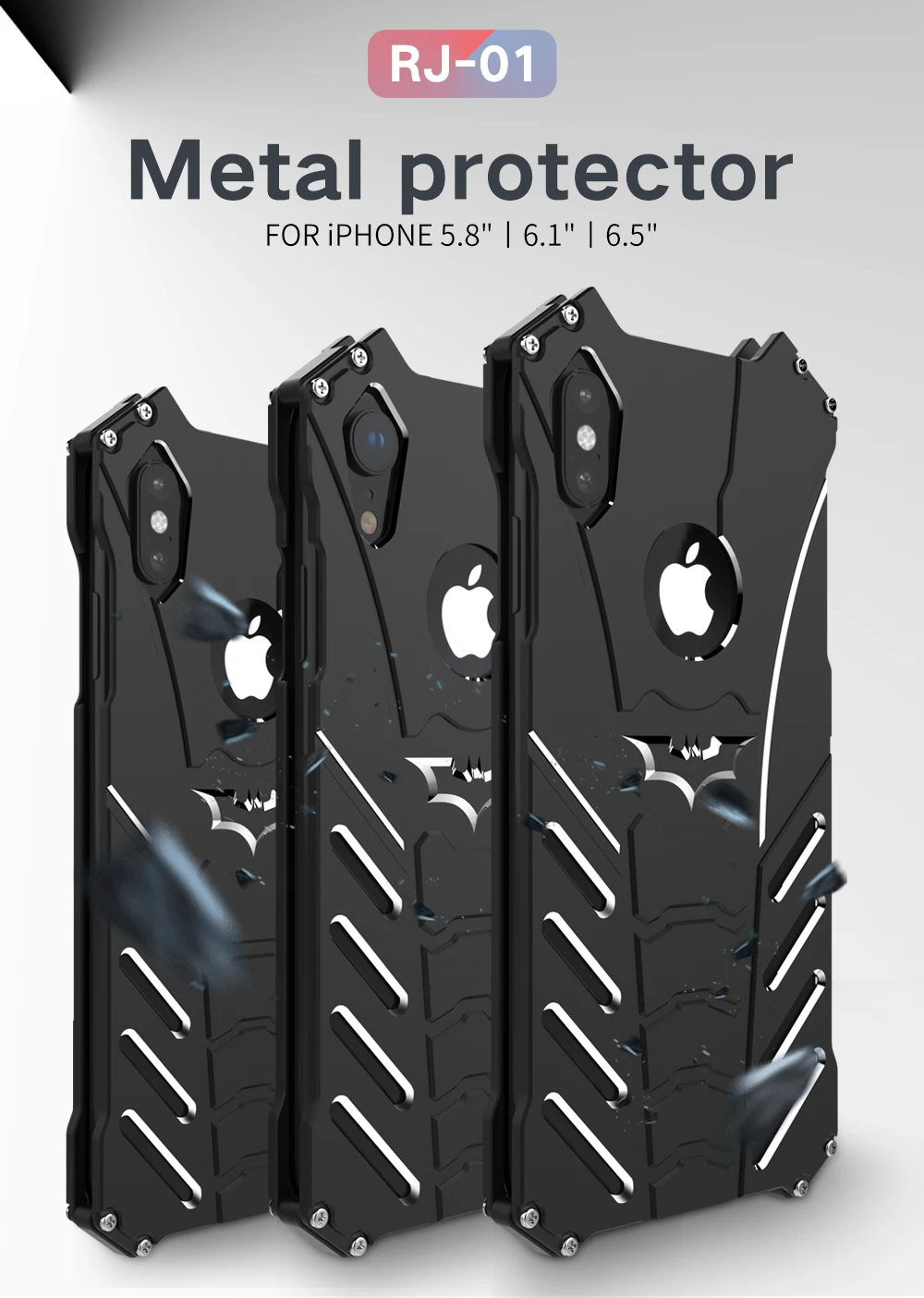 R JUST Batman metal Aluminum alloy case for iphone XS MAX