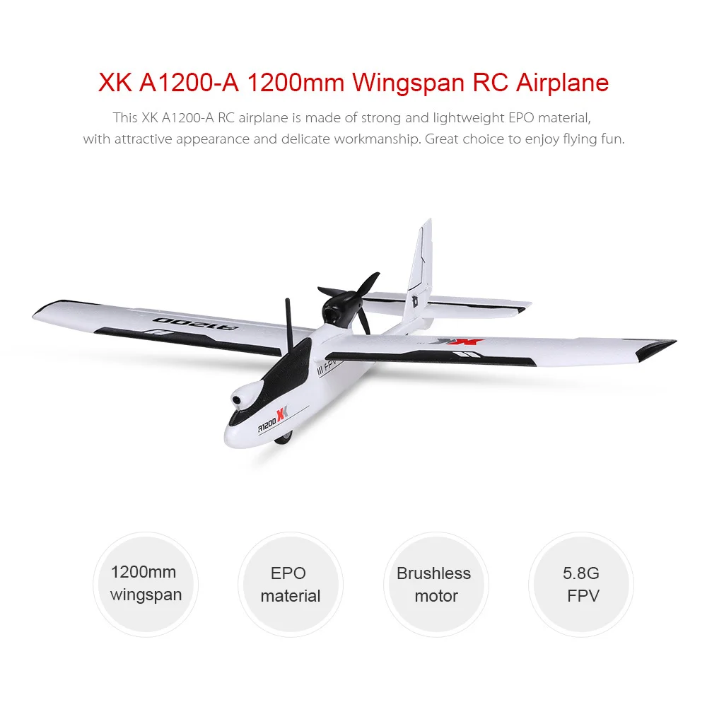 Квадрокоптер WLtoys XK A1200 3D 6G бесщеточный с фиксированным крыльем 5 8G FPV 2 4G 6CH S FHSS EPO