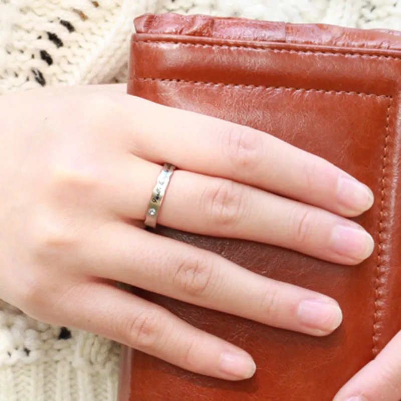 Meetcute Titanium Ring For Couple Promise Classic Print Rings Sets For Man Woman Wedding Couples Jewelry