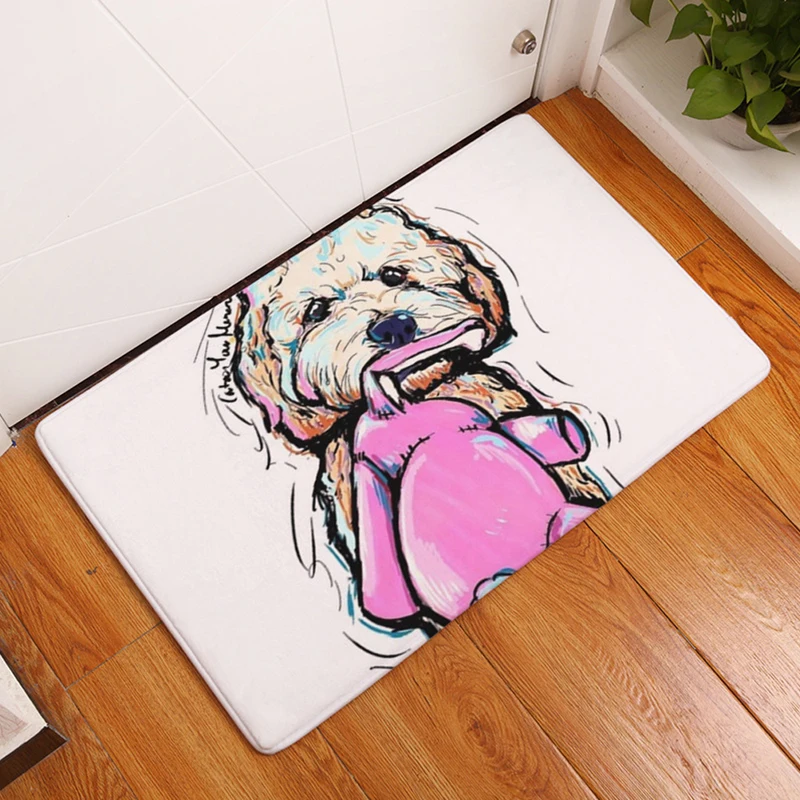 HomeMiYN коврик для ванной коврик для ног нескользящий цифровой Коврик для ванной комнаты окрашенная Собака Такса с животным узором фланелевый мягкий домашний коврик