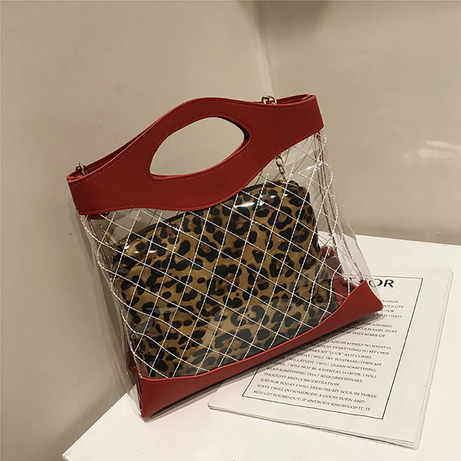 

Jelly Transparent Female Handbags Pleated Chain Women Shoulder Bag PVC material bucket Portable Waterproof Tote Summer Beach Bag