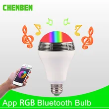 Smart LED Bulb E27 Lamp 12W RGB Bluetooth Speaker Bulbs Dimmable LED Light Timing Function WIFI APP Remote Control for Home