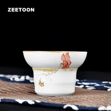 Дзен Винтаж в японском стиле ручная роспись чайное ситечко белый фарфор Чайный набор кунг-фу Чайный фильтр кунг-фу чайный сервиз аксессуары