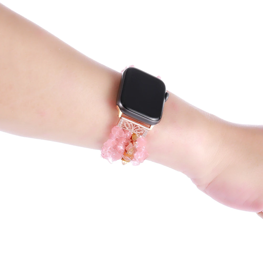 Ручной ремешок для наручных часов Apple Watch серии 3/2/1 38 мм 40 мм натуральный жемчуг браслет с красным кристаллом сменный ремешок наручных часов iwatch серии 4 5 42 мм 44 мм