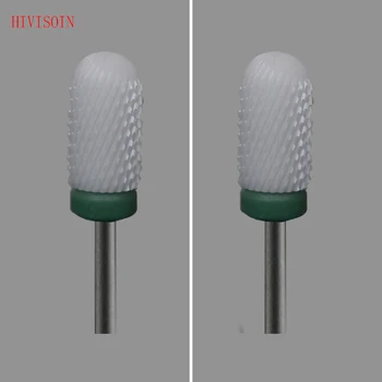 

2 Pcs/Lot White Ceramic Nail Drill Bit - Large Rounded Top Bit - C (0061.066)