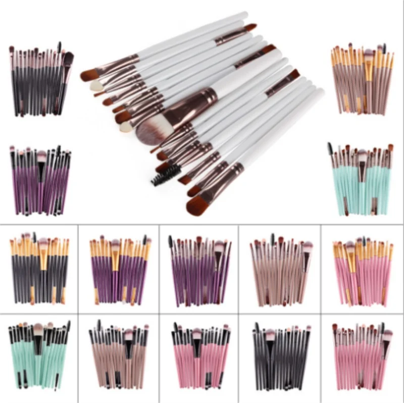 

15pcs/set Makeup Brushes Synthetic Make Up Brush Set Tools Kit Professional Cosmetics/ by dhl 100sets