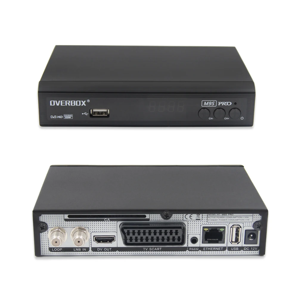 OVERBOX M9S PRO DVB-S2 приемник спутникового сигнала Поддержка PowerVu Biss ключ newcam Youtube HDMI 1080P HD Digita медиаплеер