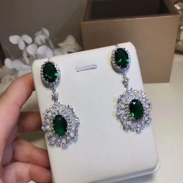 

High quality 925 Sterling Silver Stud Earrings with Rhinestone Stud Earrings Luxury Party Event Women's Jewelry