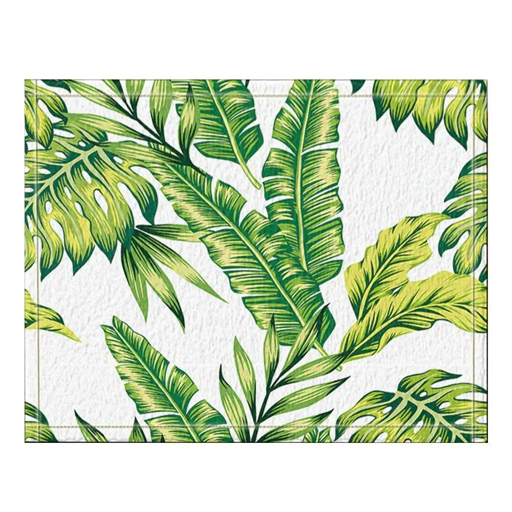 Carpet Kitchen Mats For Floor Mat Green banana leaves Bath Rugs Non